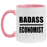Badass Economist - 11oz Accent Mug Pink