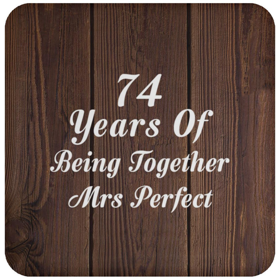 74th Anniversary 74 Years Of Being Mrs Perfect - Drink Coaster D