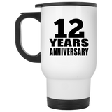 12th Anniversary 12 Years - White Travel Mug