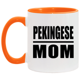 Pekingese Mom - 11oz Accent Mug Orange