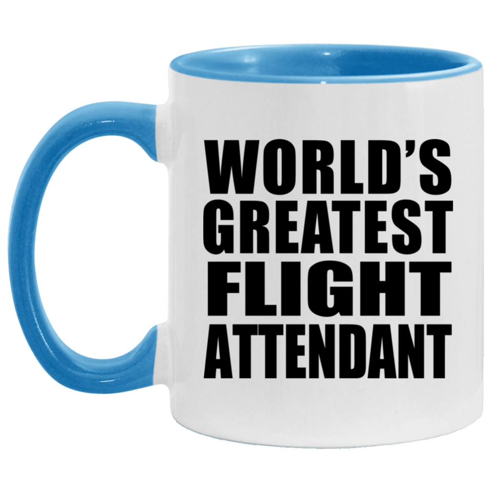 World's Greatest Flight Attendant - 11oz Accent Mug Blue