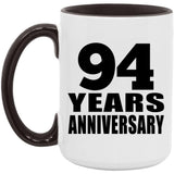 94th Anniversary 94 Years - 15oz Accent Mug Black