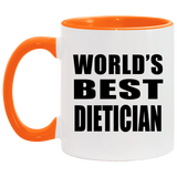 World's Best Dietician - 11oz Accent Mug Orange
