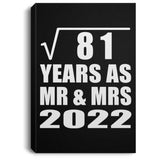 9th Anniversary Square Root of 81 Years As Mr & Mrs 2022 - Canvas Portrait