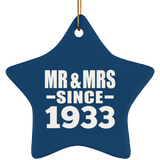 91st Anniversary Mr & Mrs Since 1933 - Star Ornament