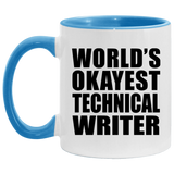 World's Okayest Technical Writer - 11oz Accent Mug Blue