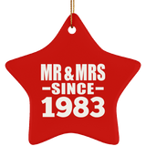 41st Anniversary Mr & Mrs Since 1983 - Star Ornament