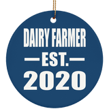 Dairy Farmer Established EST. 2020 - Circle Ornament