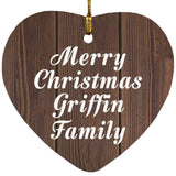 Merry Christmas Griffin Family - Heart Ornament D