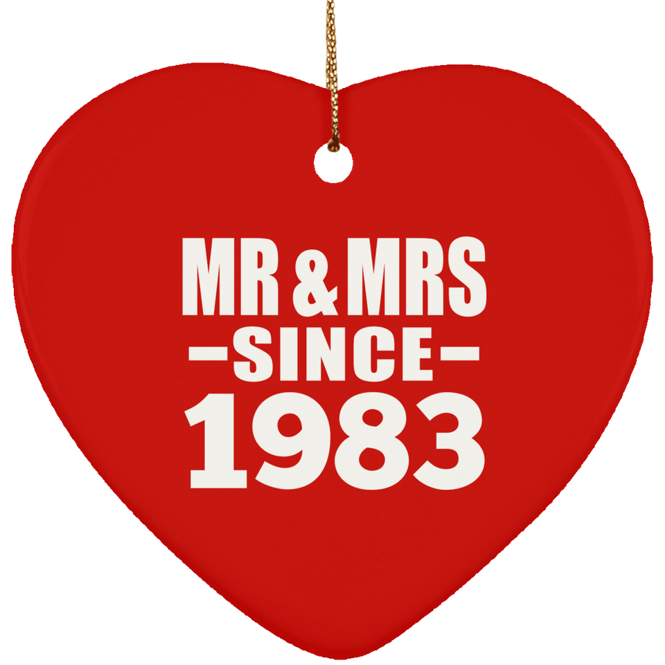 41st Anniversary Mr & Mrs Since 1983 - Heart Ornament