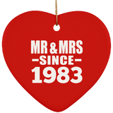 41st Anniversary Mr & Mrs Since 1983 - Heart Ornament