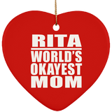 Rita World's Okayest Mom - Heart Ornament