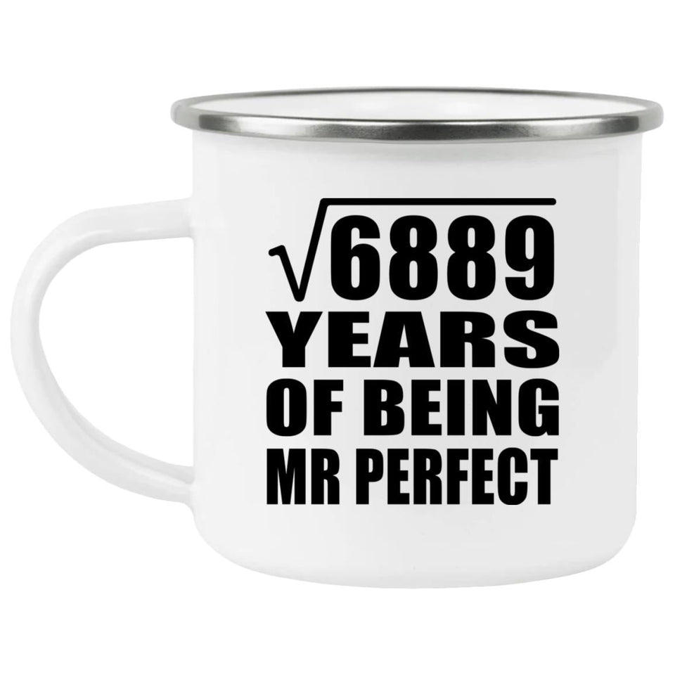83rd Anniversary Square Root of 6889 Years of Mr Perfect - 12oz Camping Mug