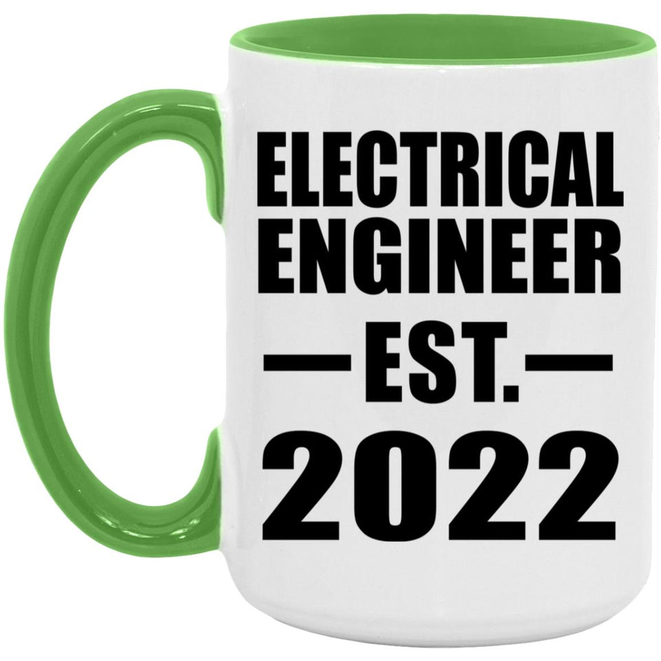 Electrical Engineer Established EST. 2022 - 15oz Accent Mug Green