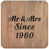 64th Anniversary Mr & Mrs Since 1960 - Drink Coaster C