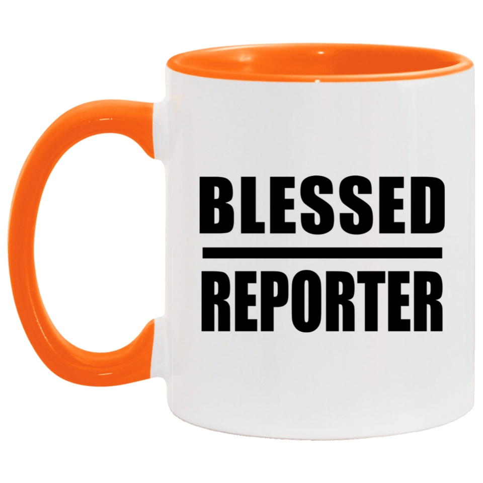 Blessed Reporter - 11oz Accent Mug Orange