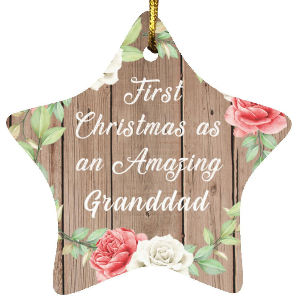 First Christmas As an Amazing Granddad - Star Ornament B