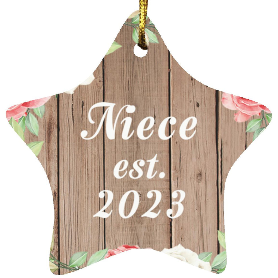 Niece Established Est. 2023 - Star Ornament B