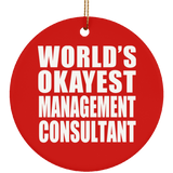 World's Okayest Management Consultant - Circle Ornament
