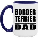 Border Terrier Dad - 15oz Accent Mug Purple