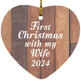 First Christmas With My Wife 2024 - Heart Ornament E
