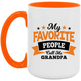 My Favorite People Call Me Grandpa - 15oz Accent Mug Orange