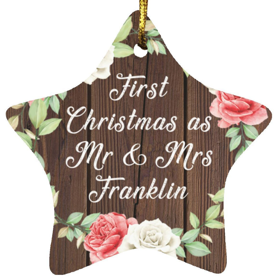 First Christmas As Mr & Mrs Franklin - Star Ornament A