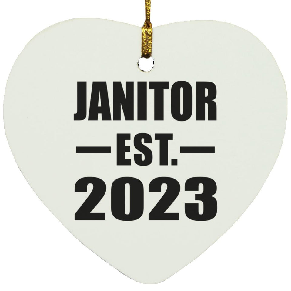 Janitor Established EST. 2023 - Heart Ornament
