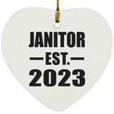 Janitor Established EST. 2023 - Heart Ornament