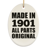123rd Birthday Made in 1901 All Parts Original - Oval Ornament
