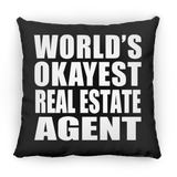 World's Okayest Real Estate Agent - Throw Pillow Black