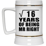 4th Anniversary Square Root of 16 Years of Being Mr Right - Beer Stein