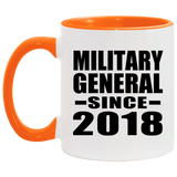 Military General Since 2018 - 11oz Accent Mug Orange