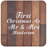 First Christmas As Mr & Mrs Henderson - Drink Coaster E