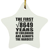 93rd Birthday Square Root of 8649 Years of Childhood - Star Ornament
