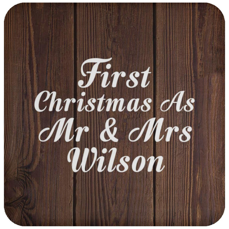 First Christmas As Mr & Mrs Wilson - Drink Coaster D