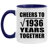 44th Anniversary Cheers To Square Root of 1936 Years Together - 11oz Accent Mug Purple