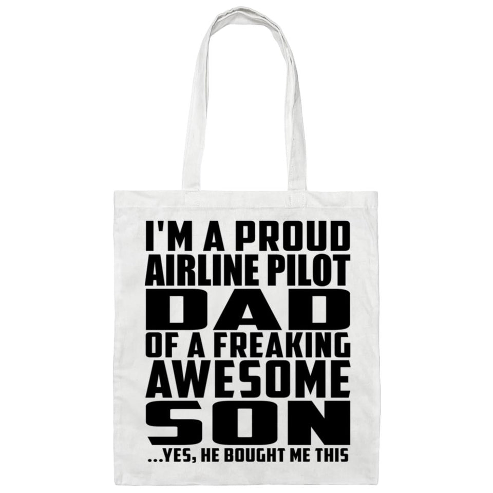 Proud Airline Pilot Dad Of Awesome Son - Tote Bag White