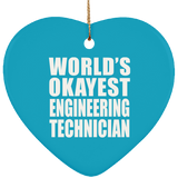 World's Okayest Engineering Technician - Heart Ornament