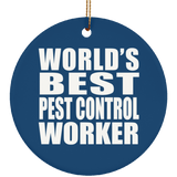 World's Best Pest Control Worker - Circle Ornament