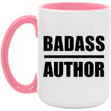 Badass Author - 15oz Accent Mug Pink