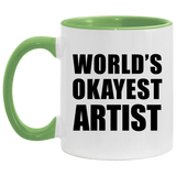 World's Okayest Artist - 11oz Accent Mug Green