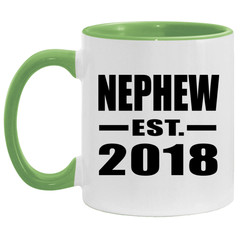 Nephew Established EST. 2018 - 11oz Accent Mug Green