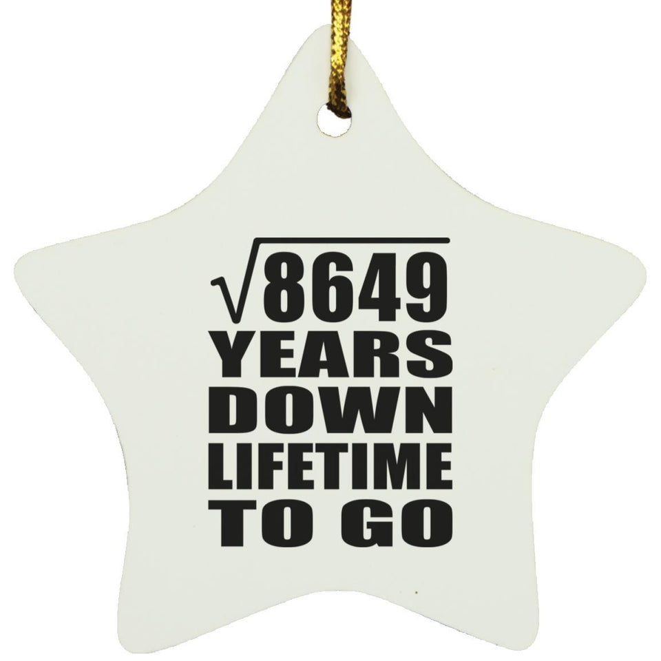 93rd Anniversary Square Root of 8649 Years Lifetime To Go - Star Ornament