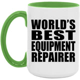 World's Best Equipment Repairer - 15oz Accent Mug Green
