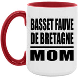Basset Fauve De Bretagne Mom - 15oz Accent Mug Red