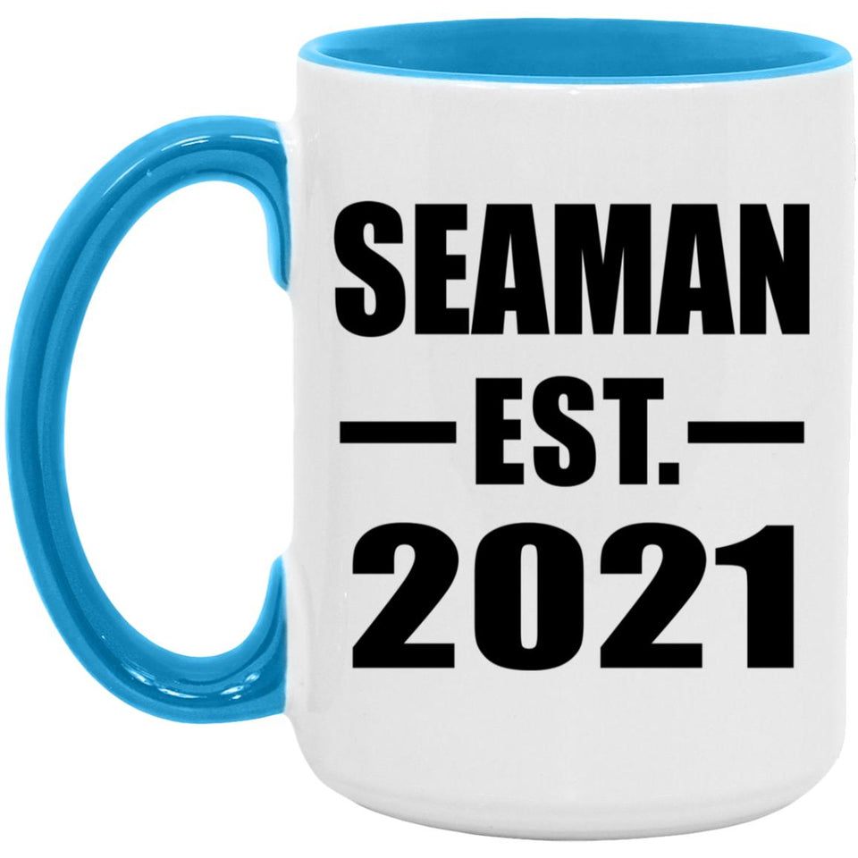 Seaman Established EST. 2021 - 15oz Accent Mug Blue