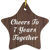 7th Anniversary Cheers To 7 Years Together - Star Ornament D