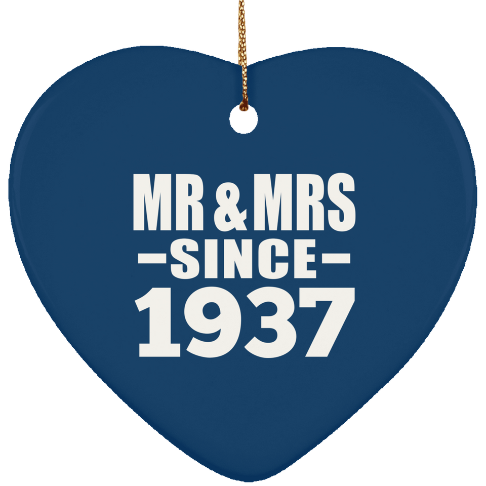 87th Anniversary Mr & Mrs Since 1937 - Heart Ornament