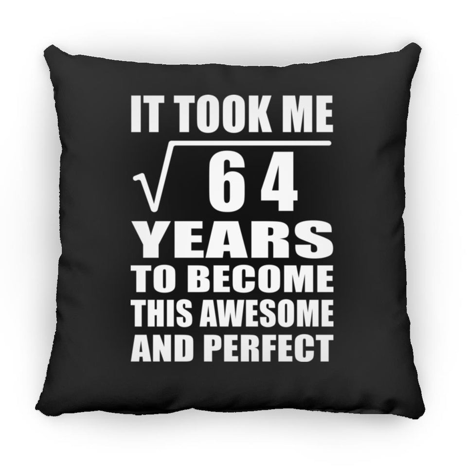 8th Birthday Took Square Root of 64 Years To Awesome - Throw Pillow Black